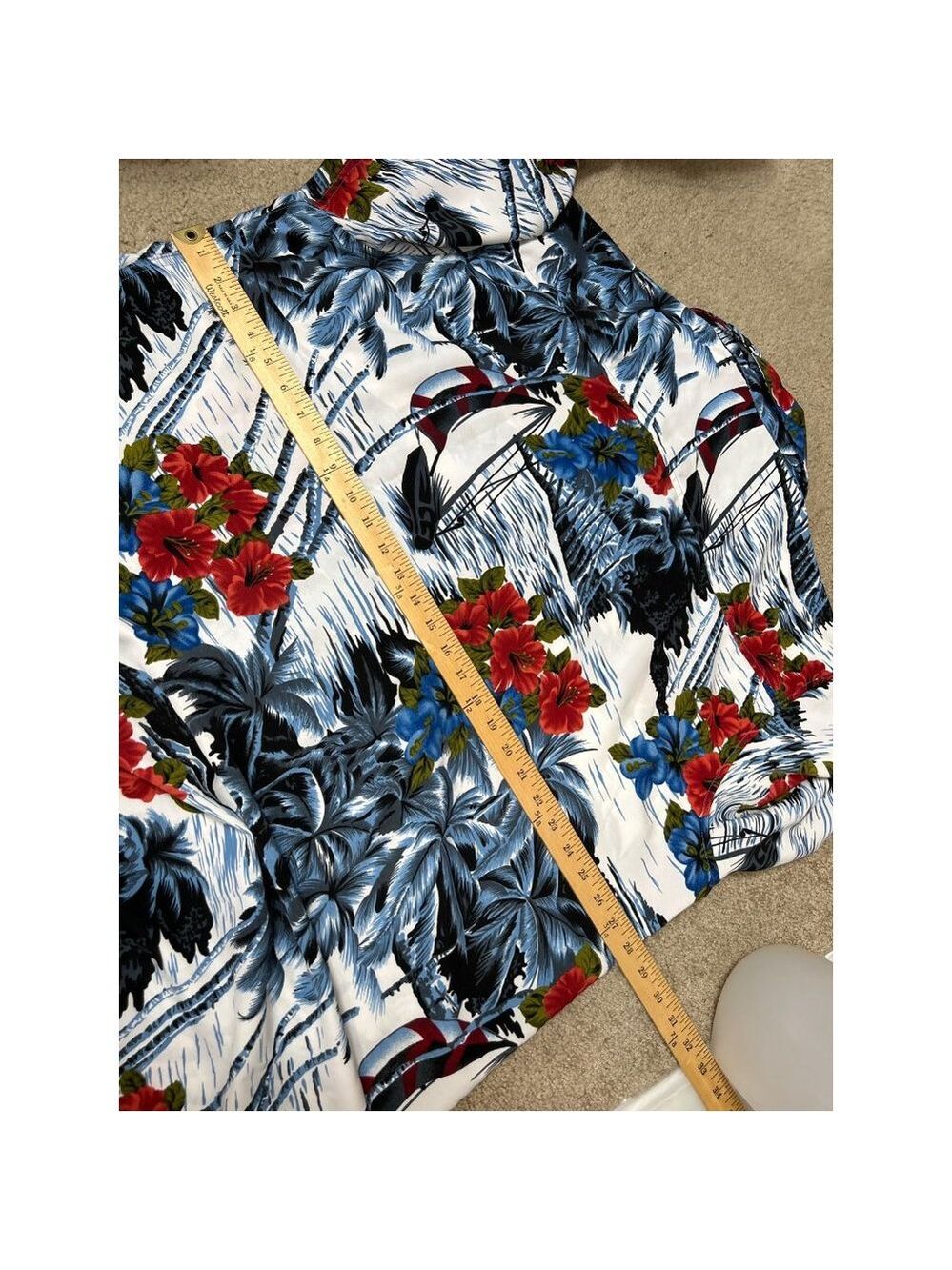 Reservoir Hawaiian Style Shirt Blue Red Green 2XLT Big & Tall - Picture 7 of 7